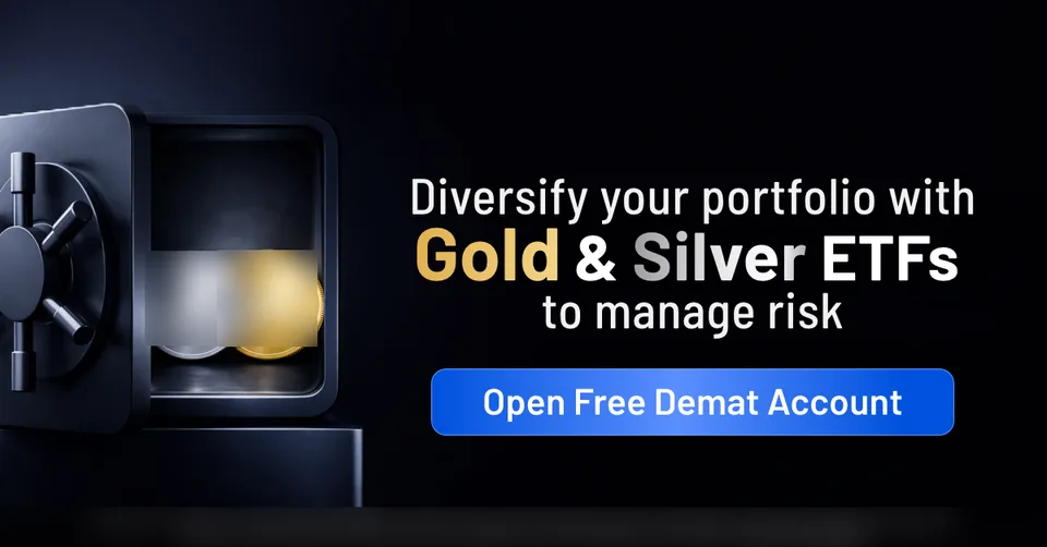 a vault holding gold and silver, under a headline about diversifying with gold and silver ETFs, delivered at 1.91:1.